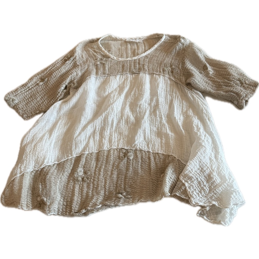 Stella Moda - Italy- Linen a-line Swing Top Tunic M/L